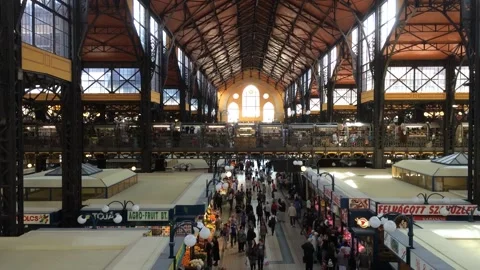 Budapest Central Market Stock Footage 139566883