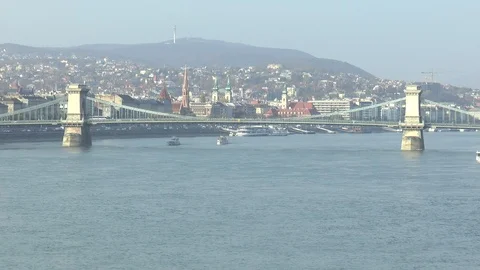 Budapest Chain Bridge Stock Footage 99234641