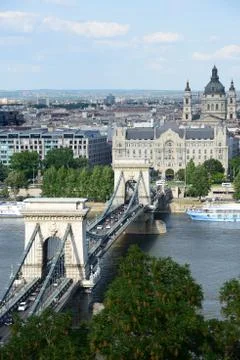 Budapest - chain bridge Stock Photos