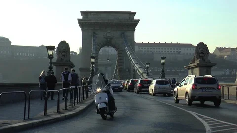 Budapest Chain Bridge Time Lapse Stock Footage 99246278