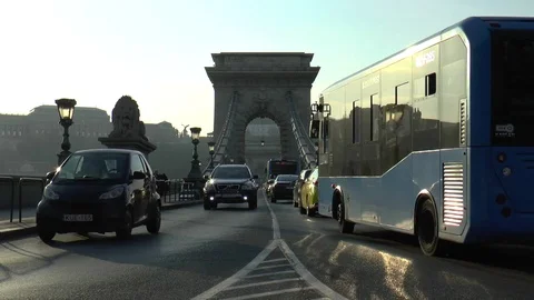 Budapest Chain Bridge Time Lapse Stock Footage 99246821