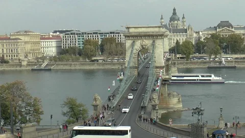 Budapest Chain Bridge Time Lapse Stock Footage 99247821