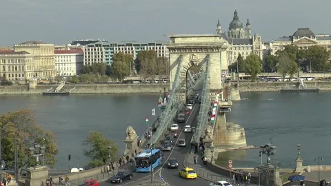 Budapest Chain Bridge Time Lapse Stock Footage 99248149