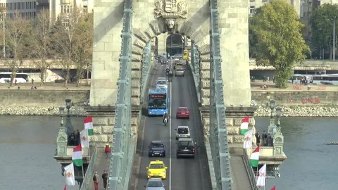Budapest Chain Bridge Time Lapse Stock Footage 99598286