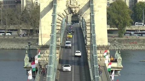 Budapest Chain Bridge Time Lapse Stock Footage 99598517