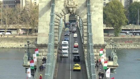 Budapest Chain Bridge Time Lapse Stock Footage 99599645