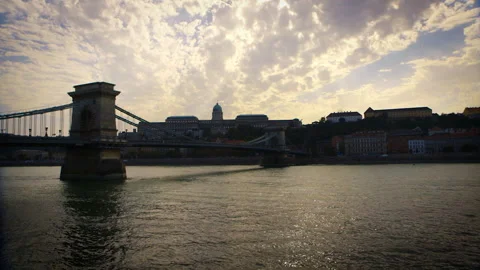 Budapest Chain Link bridge Stock Footage 161829058