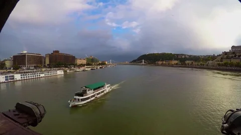 Budapest ChainBridgeLook Stock Footage 76749104