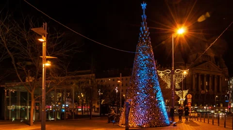 Budapest - Charity Chrismas Tree Stock Footage 46702330