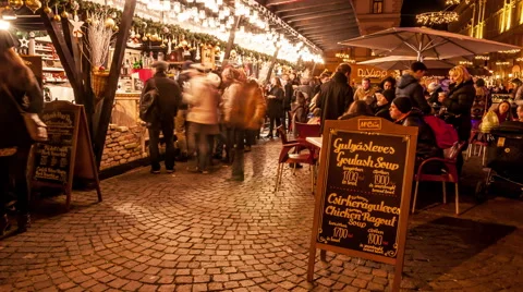 Budapest Christmas Fair 05 Stock Footage 47030211
