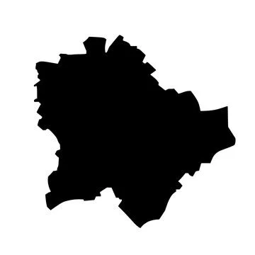 Budapest city map vector silhouette illustration Ilustração Stock