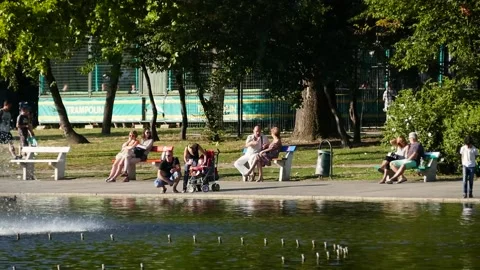 Budapest City Park Stock Footage 221196883