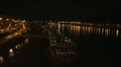 Budapest City View Night Stock Footage 46017257