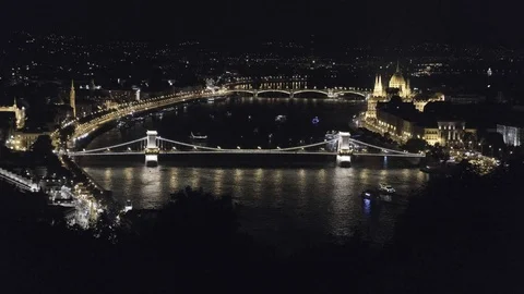 Budapest city view at night Stock Footage 116115360
