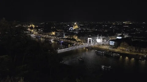 Budapest city view at night Stock Footage 116116578