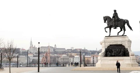Budapest city view at winter time Stock Footage 102983760