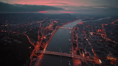 Budapest cityscape from above Video stock 131054983