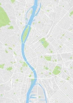 Budapest colored vector map Stock Illustration