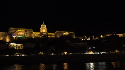 Budapest. Danube. Night. Architecture, old houses, streets and neighborhoods. Stock Footage 55454804