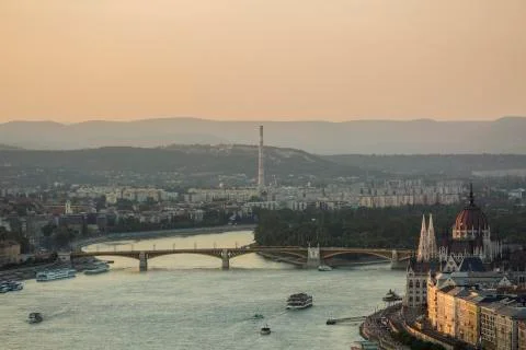 Budapest Danube View Stockfoto's