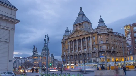 Budapest Day to Night Hyperlapse Stock Footage 125839706