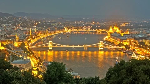 Budapest day to night time lapse Stock Footage 94755918