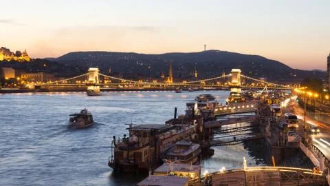 Budapest in the evening Stock Photos