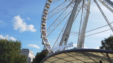 Budapest Eye ferris wheel in the center of Budapest. Stock Footage 116178664