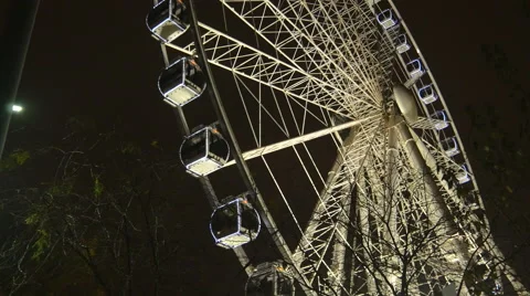 Budapest eye ferris wheel at night - December 7th 2015 Stock Footage 63207010