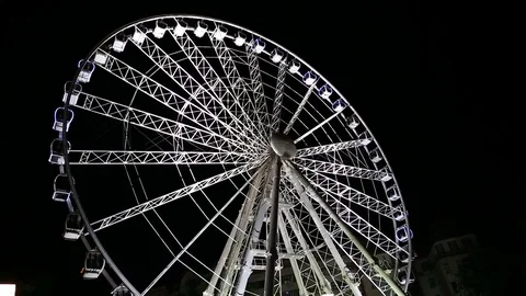 Budapest eye or Sziget eye spinning on Elizabeth square Stock Footage 78838434