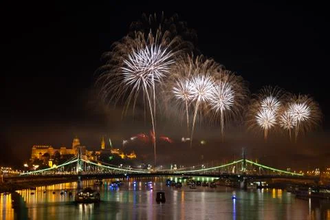 Budapest Firework Stock Photos