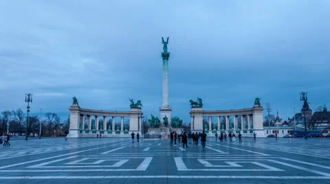 Budapest - Heroes' Square Stock Footage 46568206