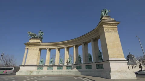The Budapest Heroes Square in Hungary Stock Footage 48953569