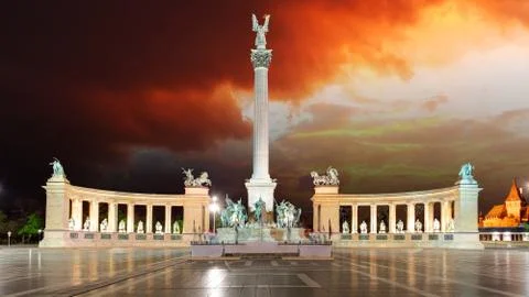 Budapest - Heroes square Stock Photos