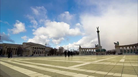 Budapest Heroes Square Timelapse Video stock 49931196