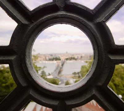 Budapest on a hole Stock Photos