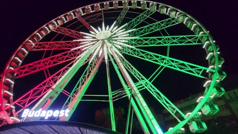 Budapest, Hungary - 20 August 2026: National Day Celebration With Ferris Wheel Stock Footage 343287189