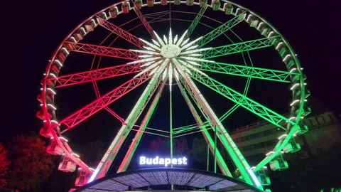 Budapest, Hungary - 20 August 2026: National Day Celebration With Ferris Wheel Vídeo Stock 343287229