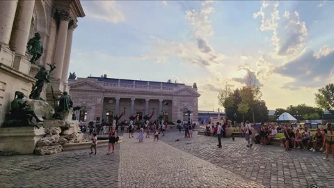 Budapest, Hungary-26 August 2023: Buda Castle, Matthias Fountain,Danube panorama Vídeo Stock 335163652
