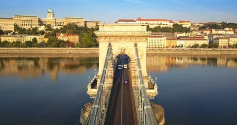 Budapest, Hungary - 4K hyperlapse footage of Szechenyi Chain Bridge Stock Footage 93752878