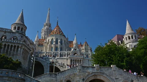 Budapest, Hungary. Circa September 2016. Time lapse of visitors in the Stock Footage