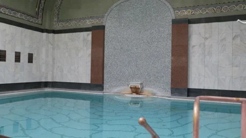 Budapest, Hungary Gellert bath inside pool Lumix S1H UHD LOG Stock Footage 159863785