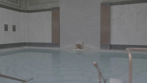 Budapest, Hungary Gellert bath inside pool Lumix S1H UHD LOG Stock Footage 159863909