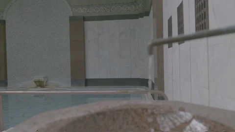 Budapest, Hungary Gellert bath inside pool Lumix S1H UHD LOG Stock Footage 159864037