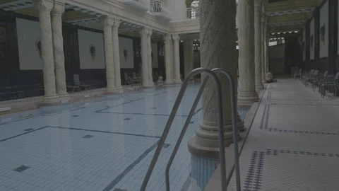Budapest, Hungary Gellert bath inside pool Lumix S1H UHD LOG Stock Footage 159934181