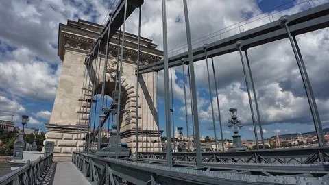 Budapest, Hungary - June 2, 2026 - candid view of the Chain Bridge Stock Footage 345877709