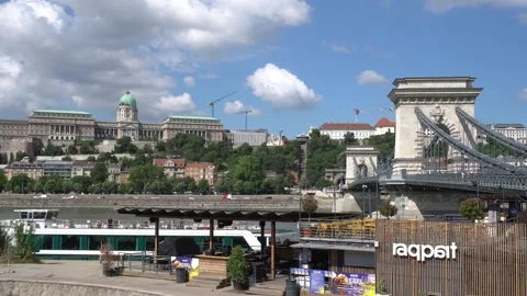 Budapest, Hungary - June 2, 2026 - Chain Bridge on the Danube Stock Footage 345877722