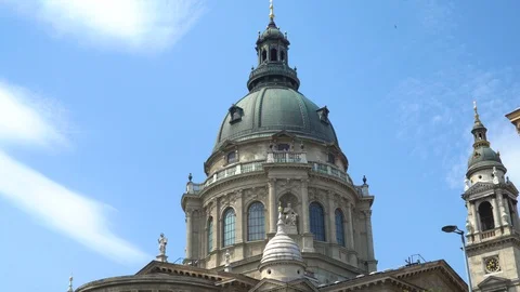 Budapest, Hungary. Panoramic view of the Basilica of Saint Istvan Stock Footage 94971786