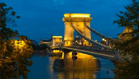 Budapest, Hungary. Panoramic view of the Danube River Stock Photos