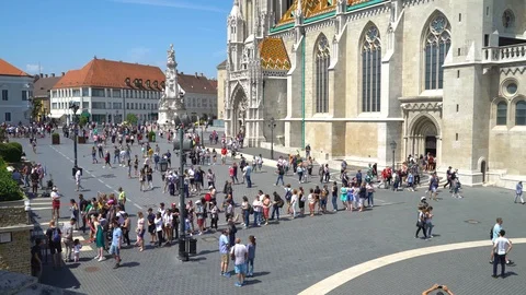 Budapest, Hungary. Panoramic view of the square Stock Footage 95020225